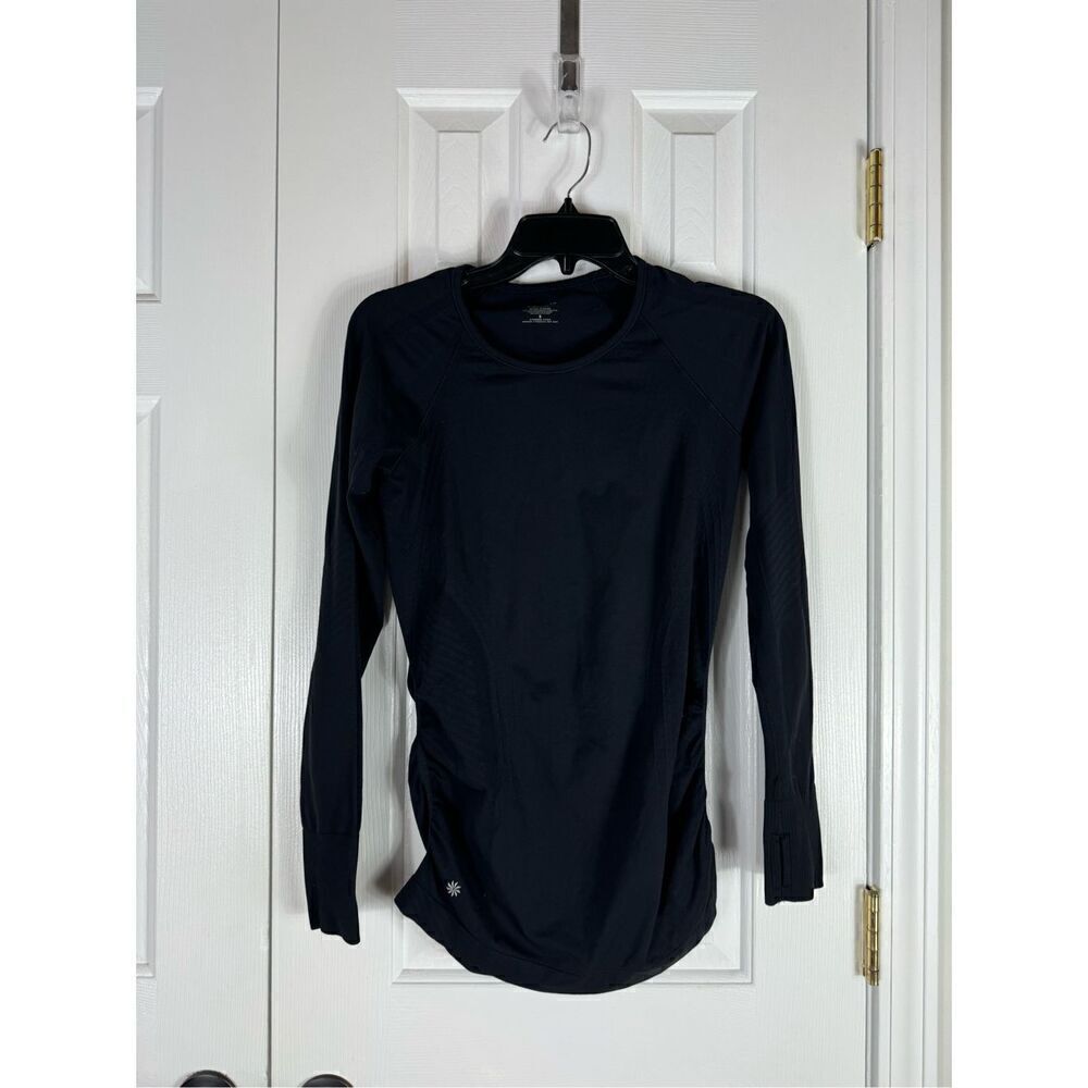 Athleta Womens Black Activewear Shirt Size Small